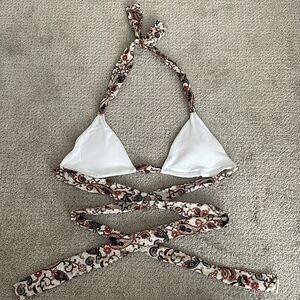 White wrap bikini top